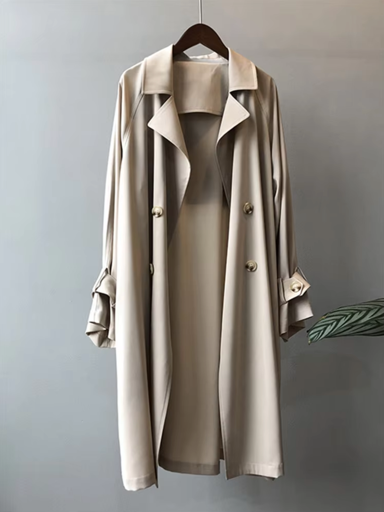 Aina | Medium Længde Trench Coat Elegant Efterår Vinter Overtøj