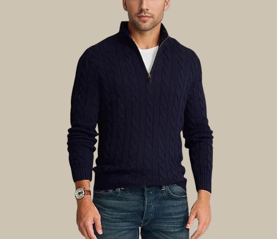 William | Sweater med lynlås til mænd Stilfuld rullekravejakke til efterår/vinter