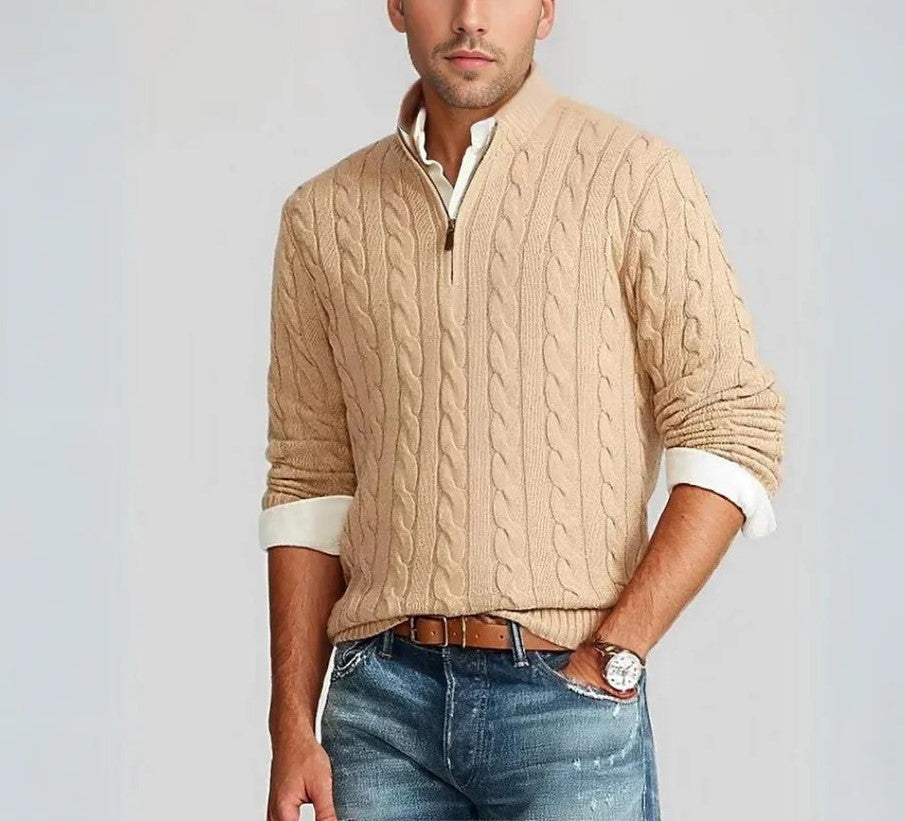 William | Sweater med lynlås til mænd Stilfuld rullekravejakke til efterår/vinter