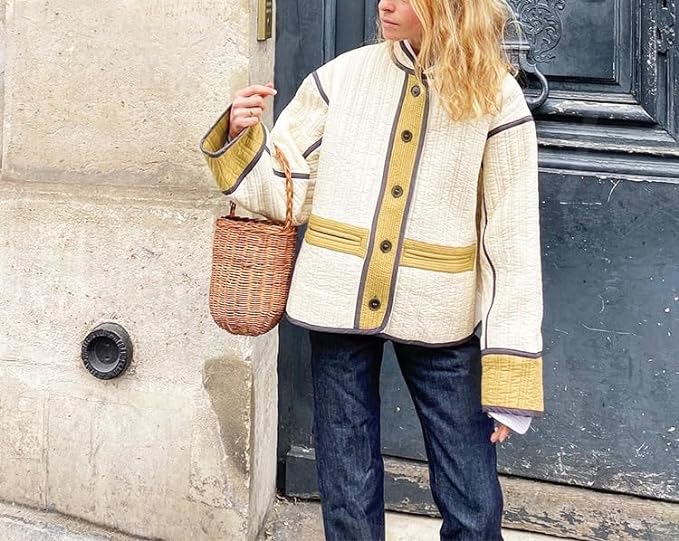 Viktoria | Vintage patchwork frakke stilfuld varme til efterår vinter