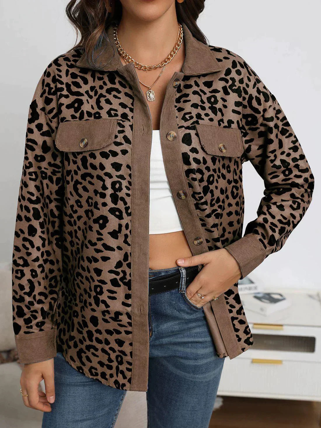 Edith | Stilfuld leopardjakke til kvinder til trendy efterårs- og vinterlook
