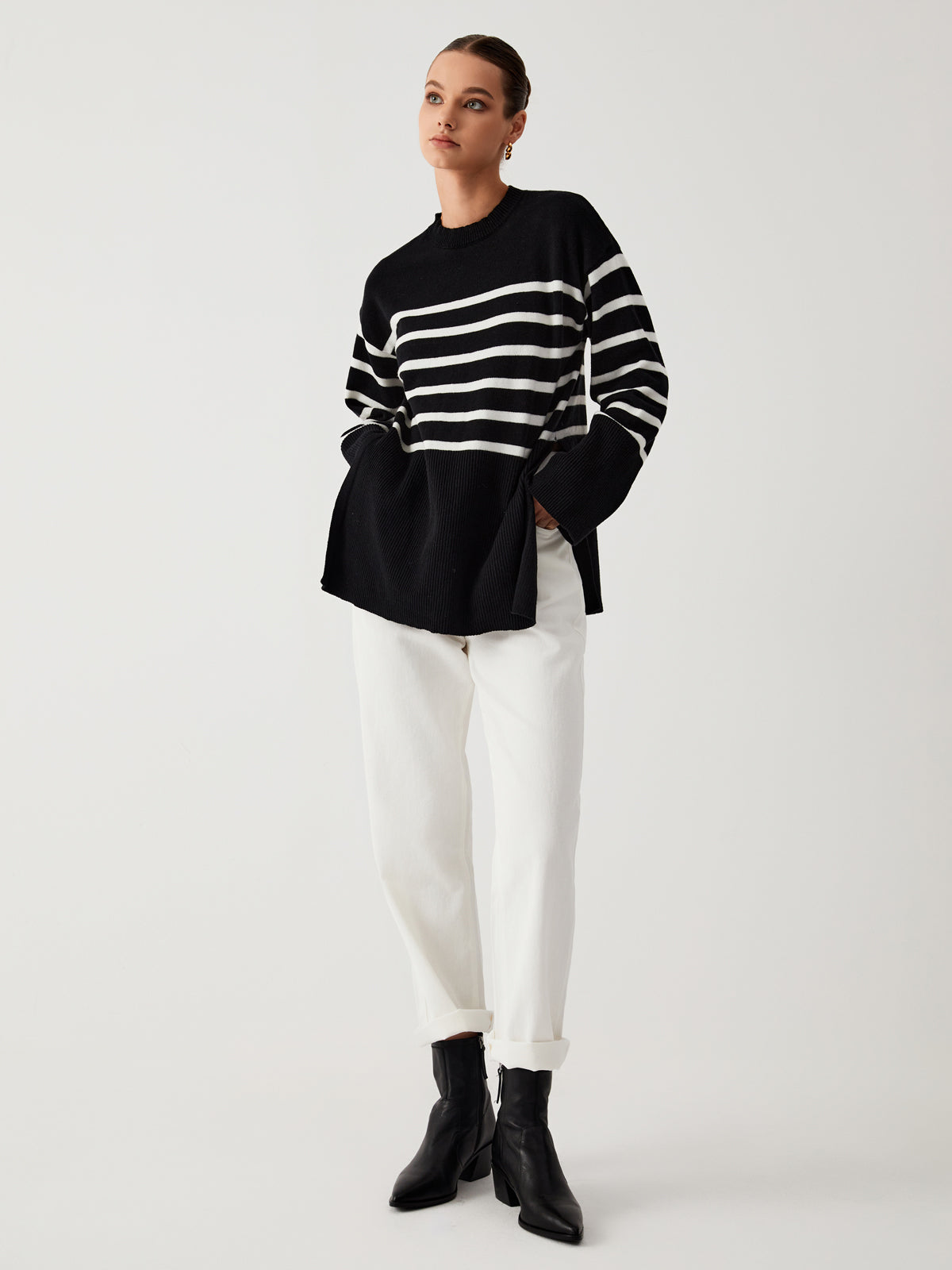 Wilhelmina | Oversized stribet sweater til kvinder Hyggelig og stilfuld komfort