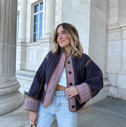 Viktoria | Vintage patchwork frakke stilfuld varme til efterår vinter