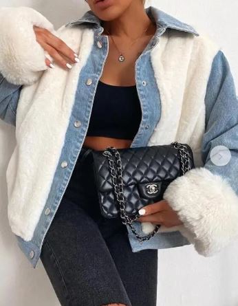 Viola | Varm fleece denimjakke til kvinder Stilfuldt afslappet overtøj til efterår og vinter