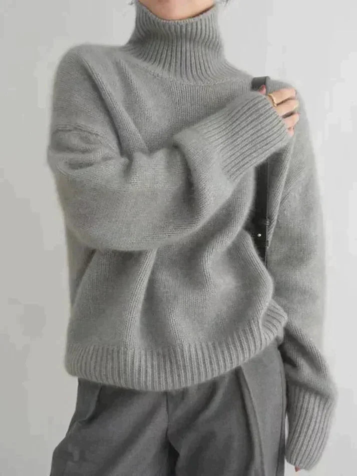 Hilda-Marie | Luksuriøs kashmir rullekrave sweater til kvinder, perfekt til efterår og vinter
