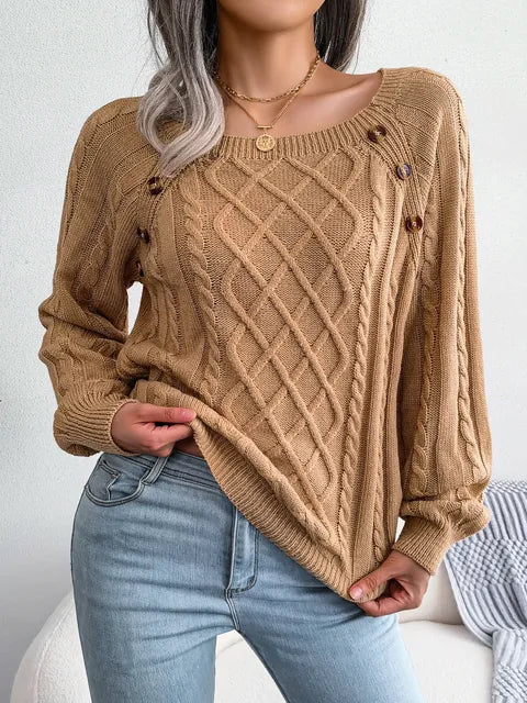 Henny | Dame afslappet sweater Stilfuld & Hyggeligt til efterår/vinter
