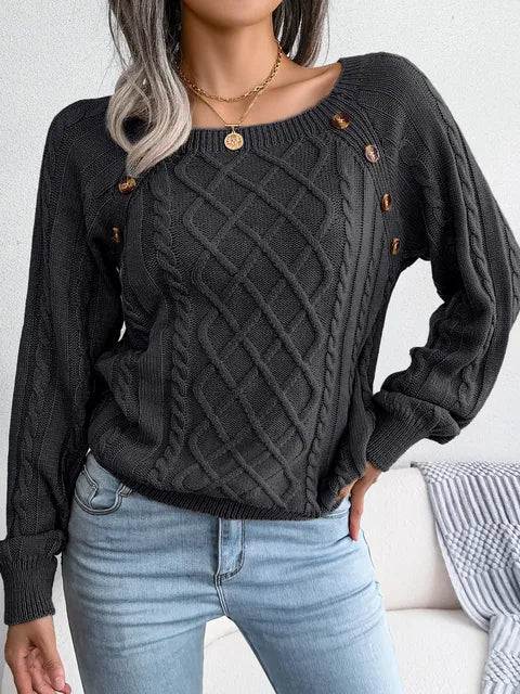 Henny | Dame afslappet sweater Stilfuld & Hyggeligt til efterår/vinter