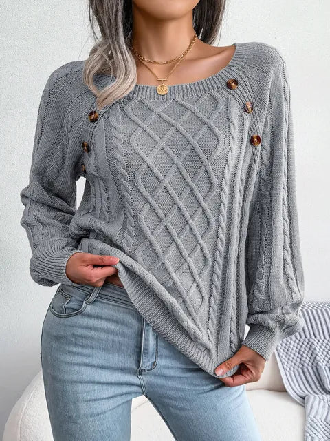 Henny | Dame afslappet sweater Stilfuld & Hyggeligt til efterår/vinter
