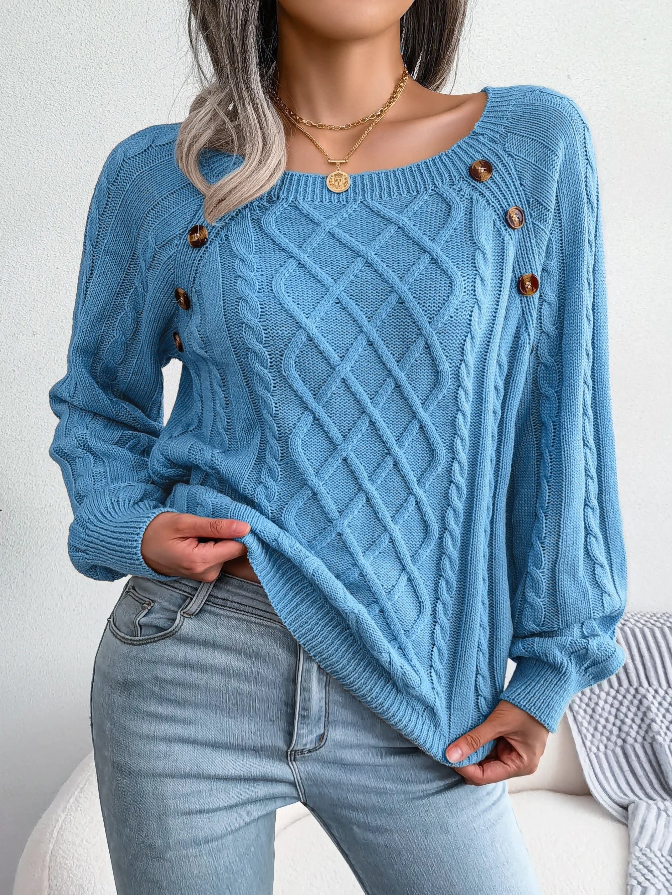Henny | Dame afslappet sweater Stilfuld & Hyggeligt til efterår/vinter