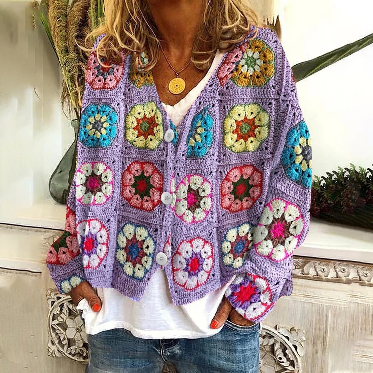 Marie Farverig Kvinde Cardigan