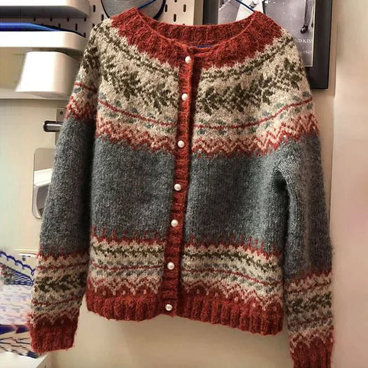 Rainilda | Kvinders vintage knapsweater Blød Fair Isle Strik til elegant stil