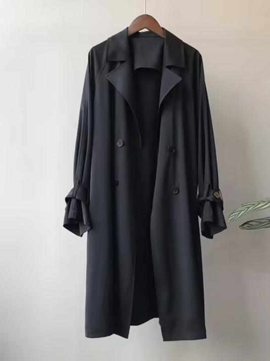 Aina | Medium Længde Trench Coat Elegant Efterår Vinter Overtøj