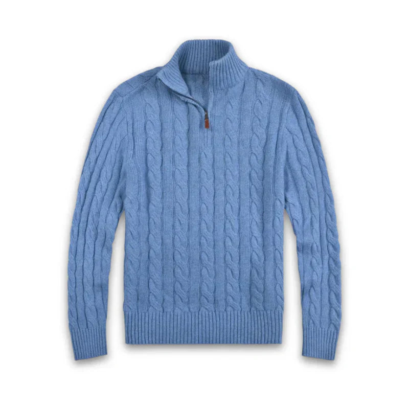 Leif | Trendy striktrøje til mænd med lynlås Stilfuld mock-neck-pullover til efteråret