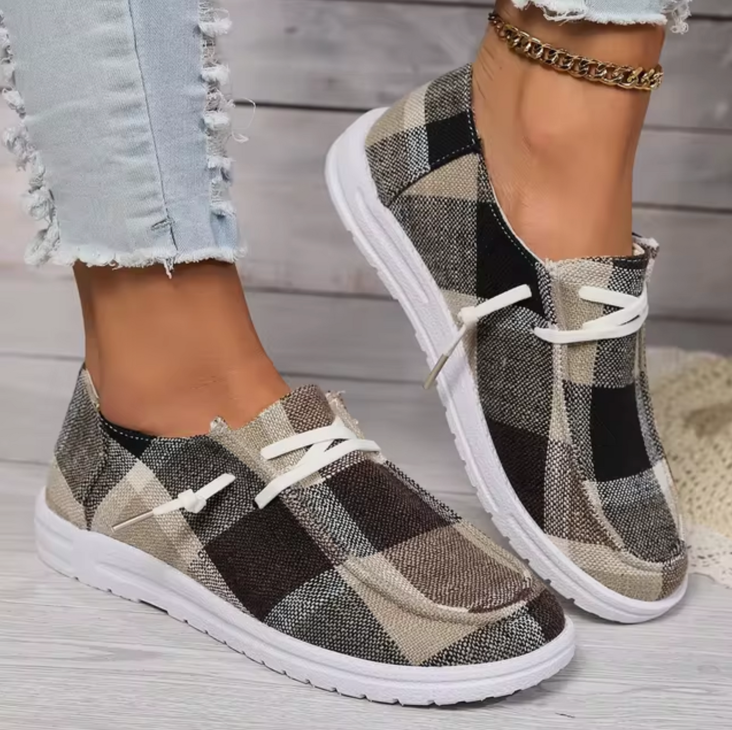 Callie | Letvægts Slip-On Sneakers åndbare Canvas Loafers til sommerkomfort