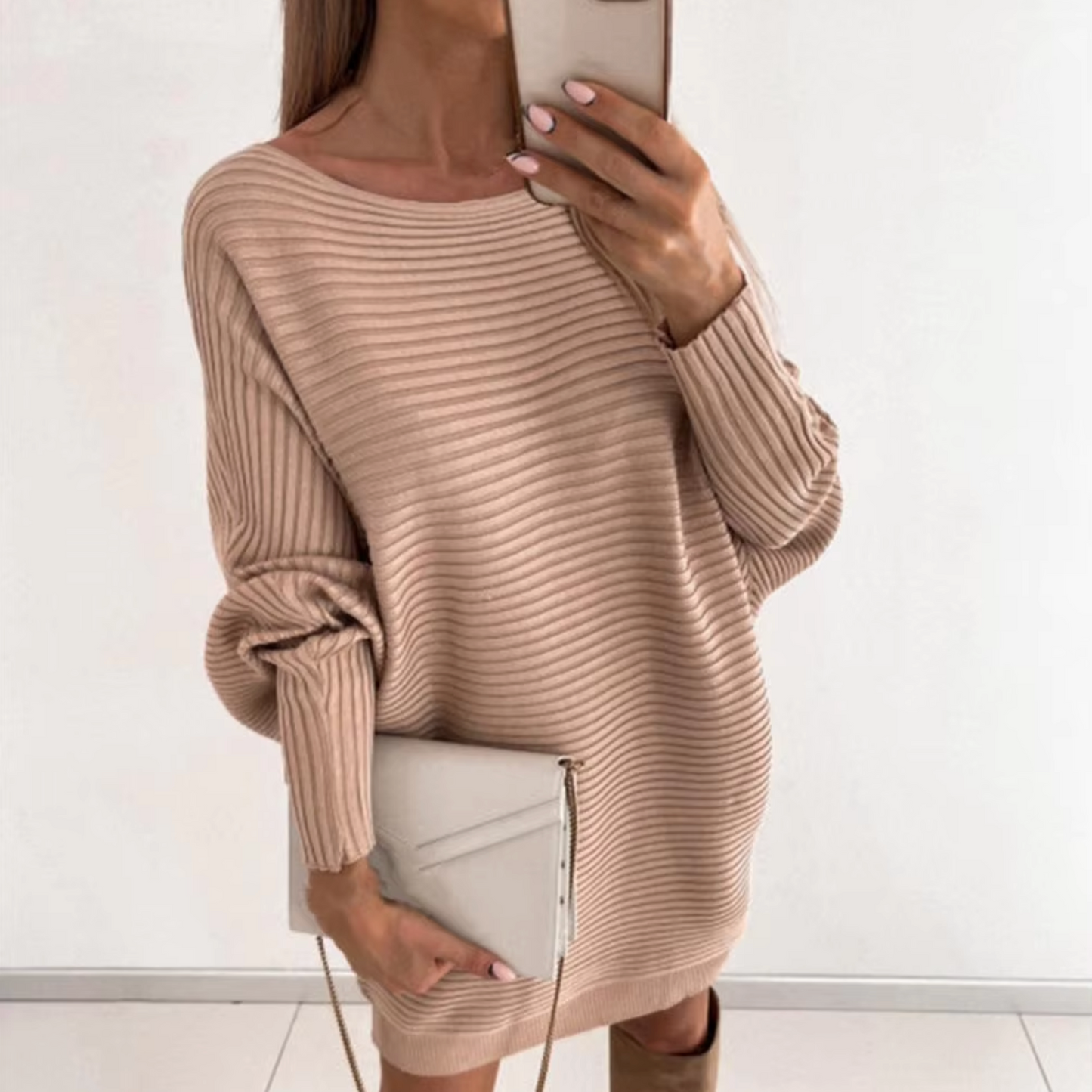 Esther | Oversized strikket sweaterkjole til kvinder | Forår Sommer Casual Style