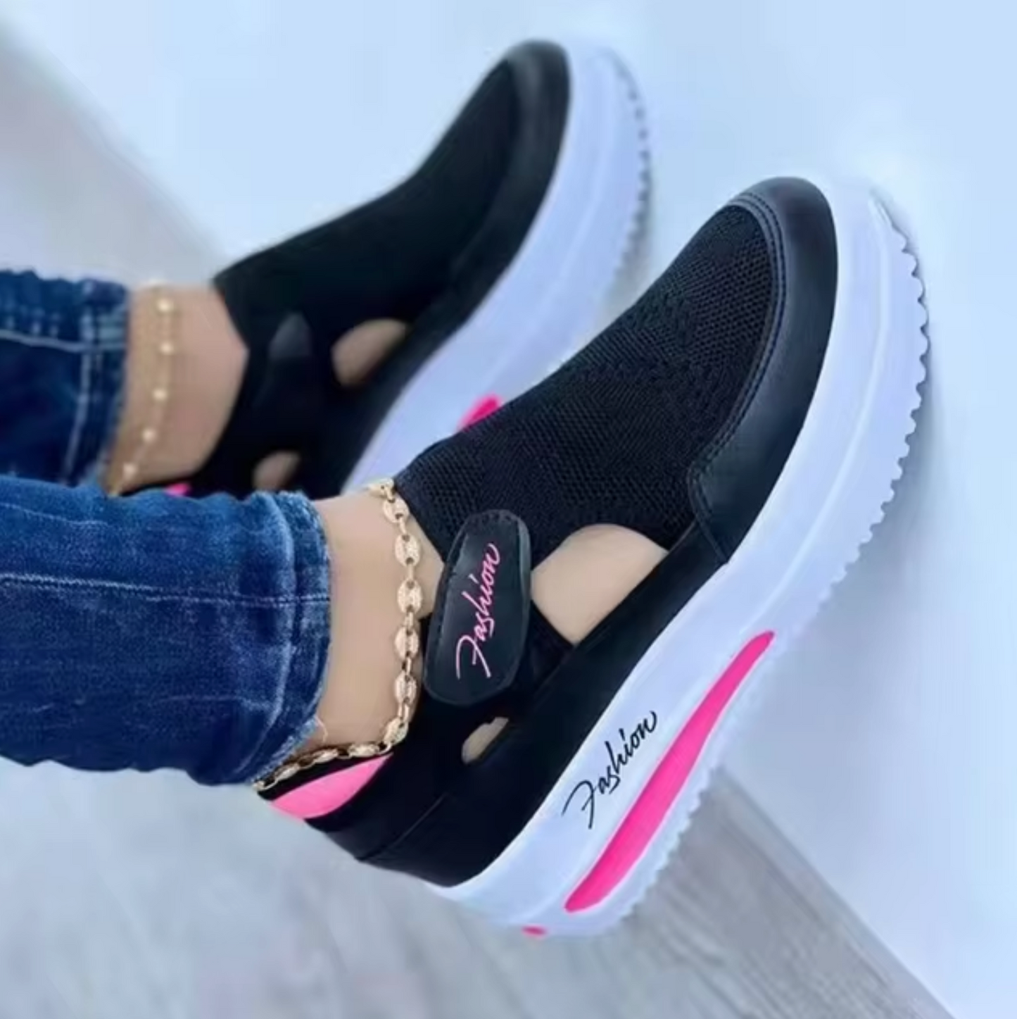 Penelope | Mesh Platform Sko Stilfulde åndbare sneakers til kvinder