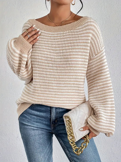 Kimberly | Off-Shoulder strikket sweater Stilfuld og behagelig til forår/efterår