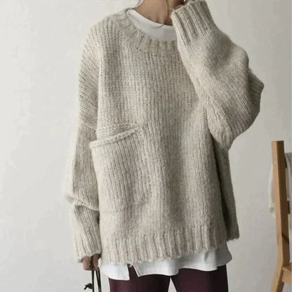 Annaliser | Oversize sweater i plusstørrelse til kvinder med Pocket Cozy Chic