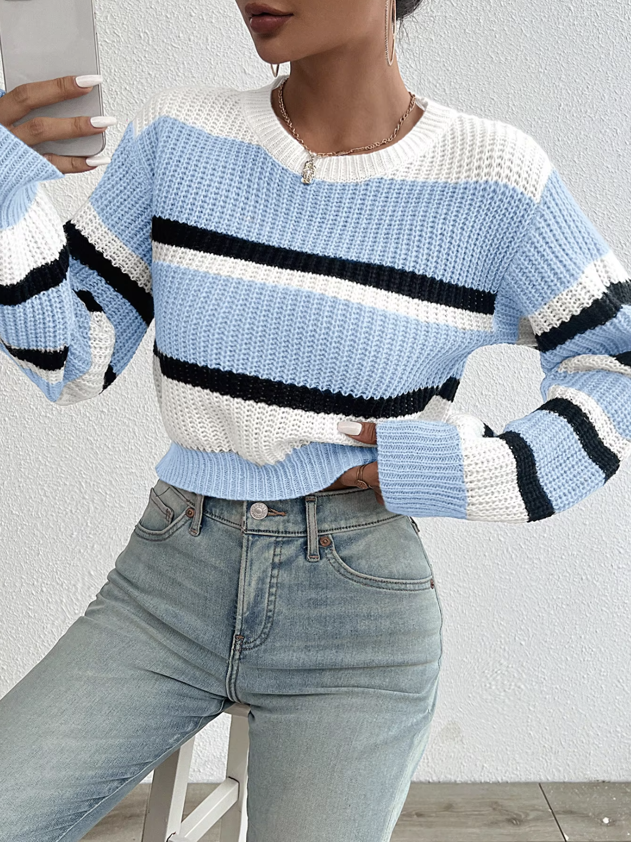 Una | Stilfuld strikket cropped sweater til kvinder