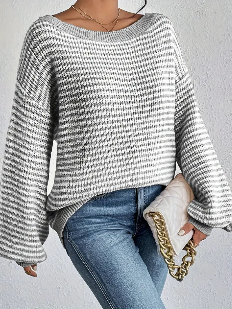 Kimberly | Off-Shoulder strikket sweater Stilfuld og behagelig til forår/efterår