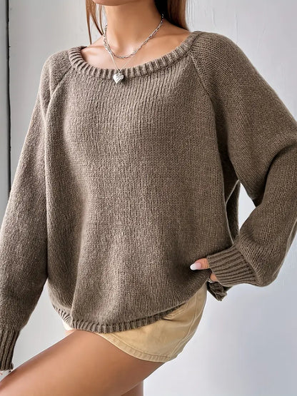 Erin | Off-shoulder strikket sweater Hyggelig og elegant afslappet trøje til efterår og vinter