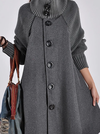 Annika | Oversized ulden trenchcoat stilfuld og varm vinterjakke