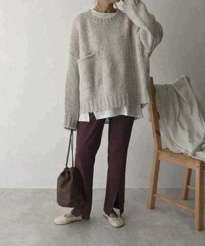 Annaliser | Oversize sweater i plusstørrelse til kvinder med Pocket Cozy Chic