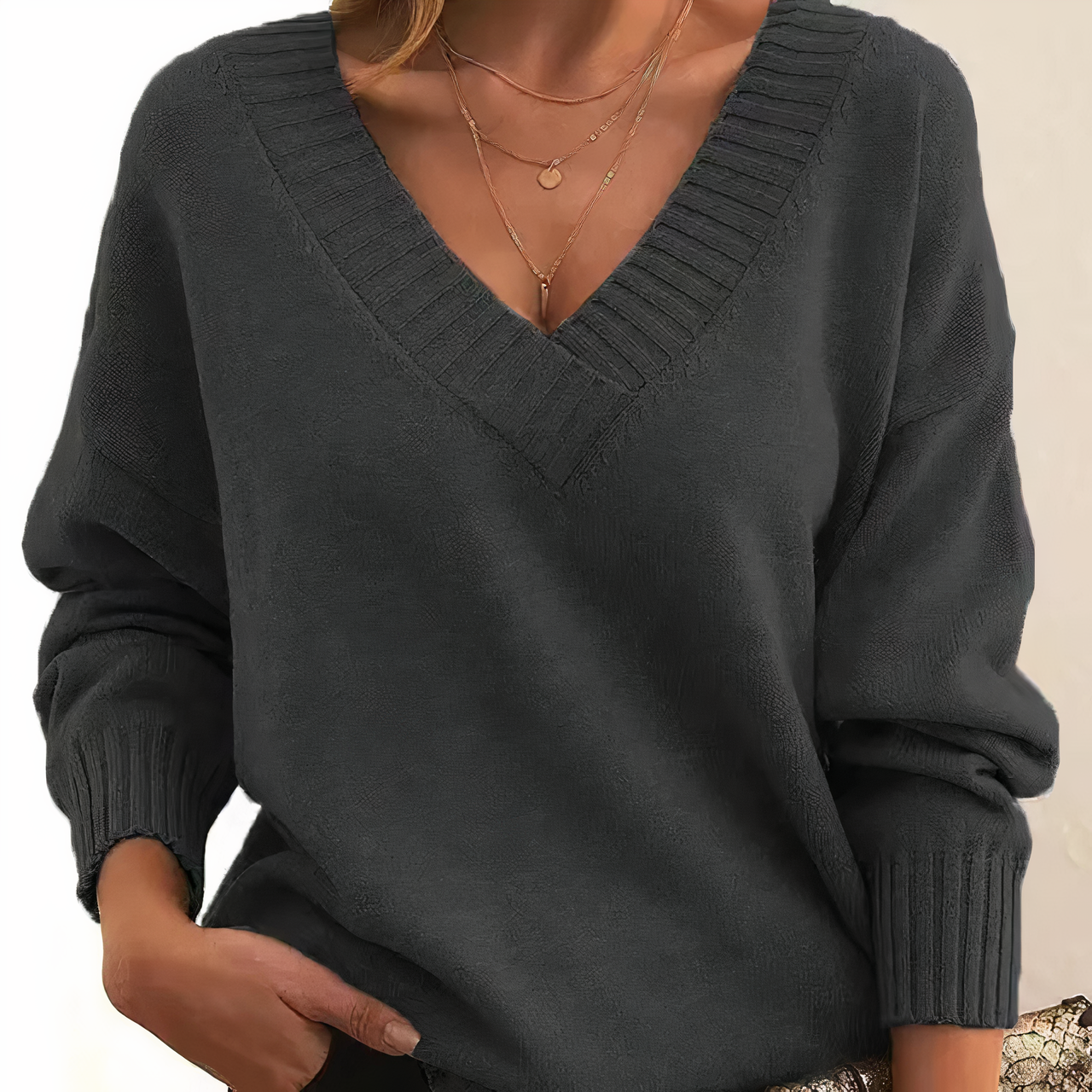 Rita | Luksuriøs Cashmere V-hals sweater til stilfulde kvinder