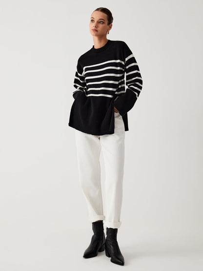 Wilhelmina | Oversized stribet sweater til kvinder Hyggelig og stilfuld komfort