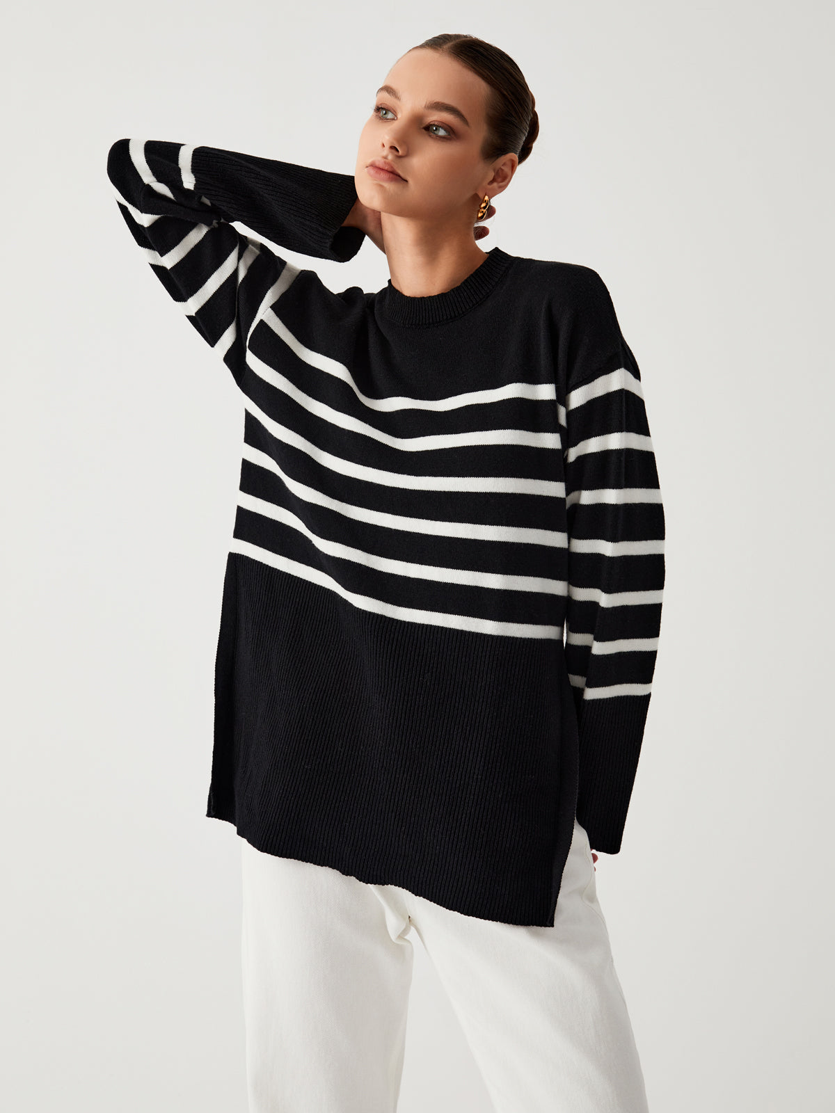 Wilhelmina | Oversized stribet sweater til kvinder Hyggelig og stilfuld komfort