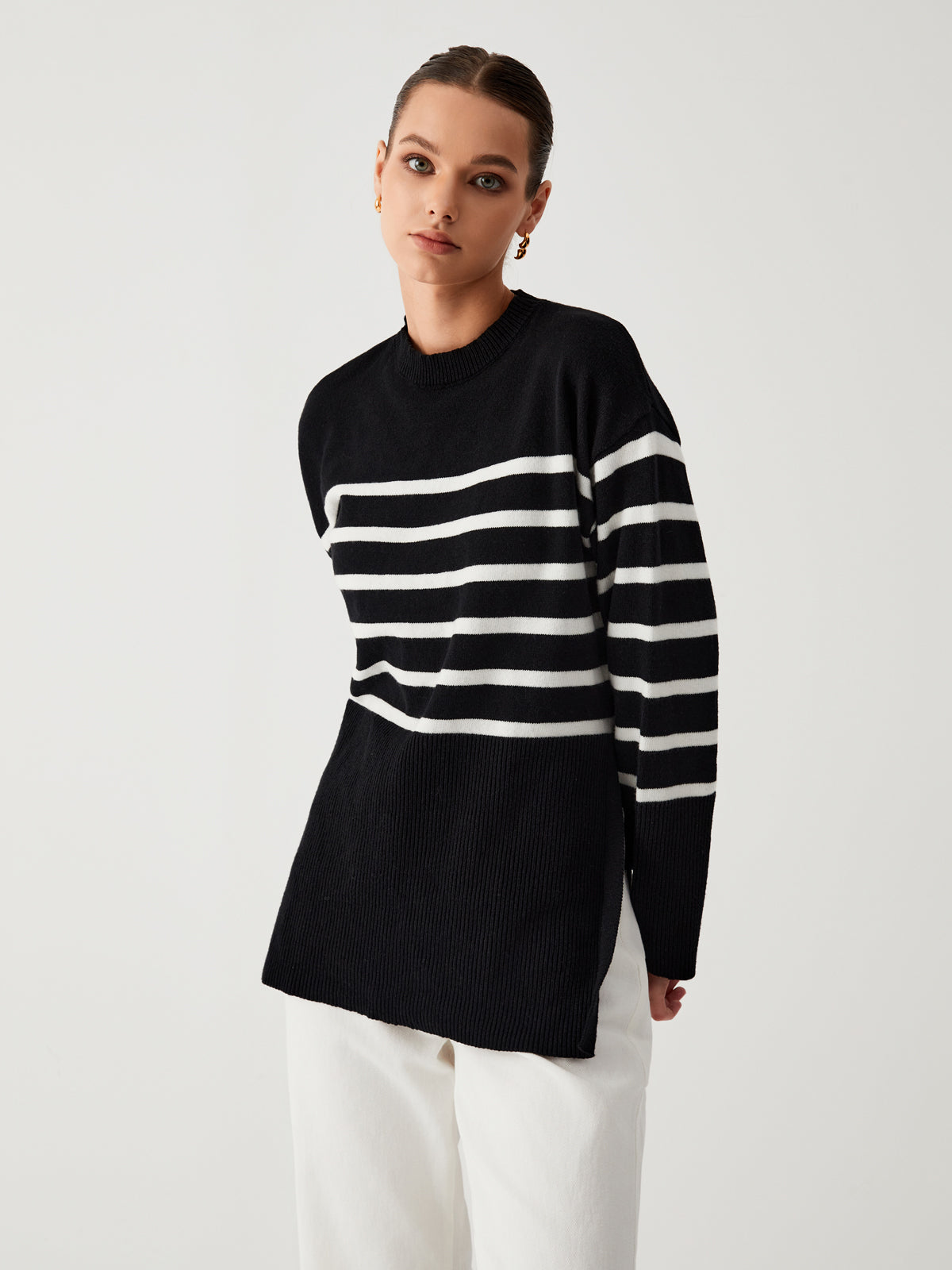 Wilhelmina | Oversized stribet sweater til kvinder Hyggelig og stilfuld komfort