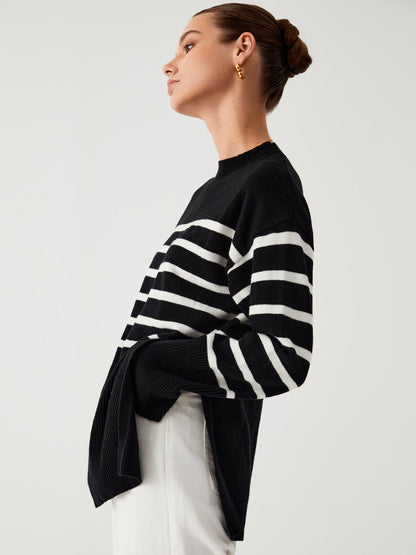 Wilhelmina | Oversized stribet sweater til kvinder Hyggelig og stilfuld komfort