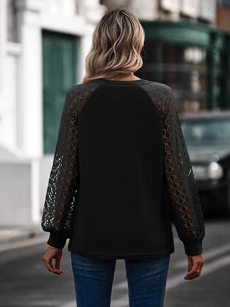 Bonnie | Elegant V-hals sweater med pufærmer til kvinder