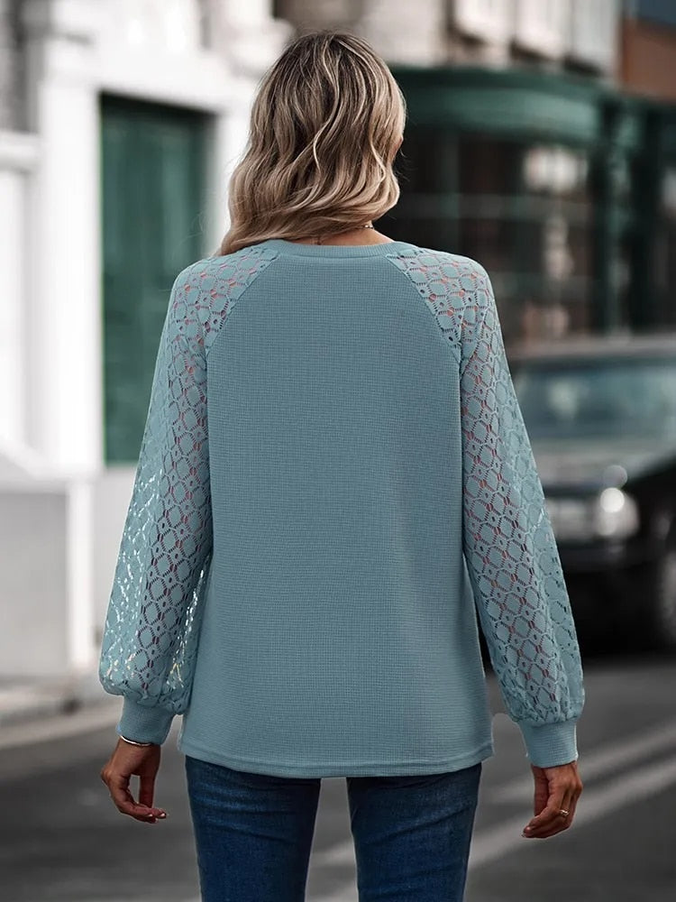 Bonnie | Elegant V-hals sweater med pufærmer til kvinder