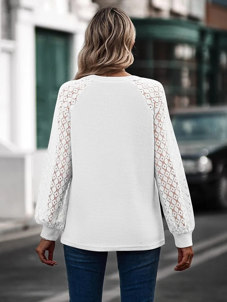 Bonnie | Elegant V-hals sweater med pufærmer til kvinder