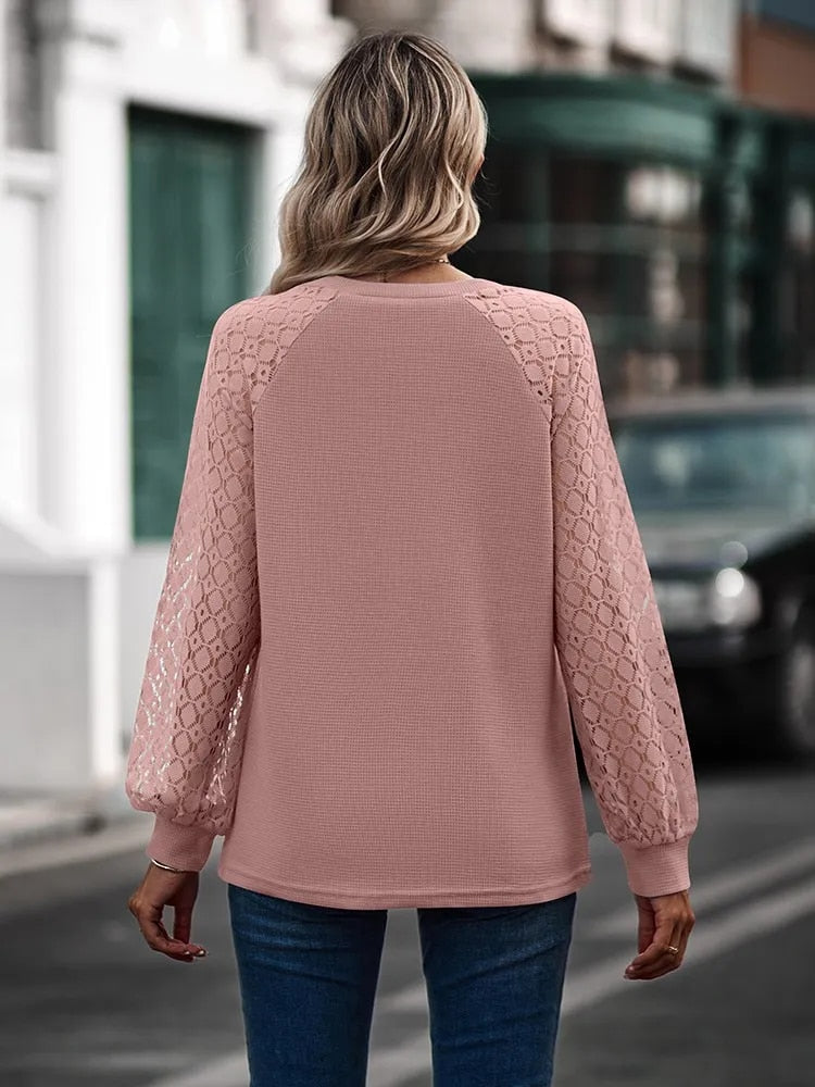 Bonnie | Elegant V-hals sweater med pufærmer til kvinder