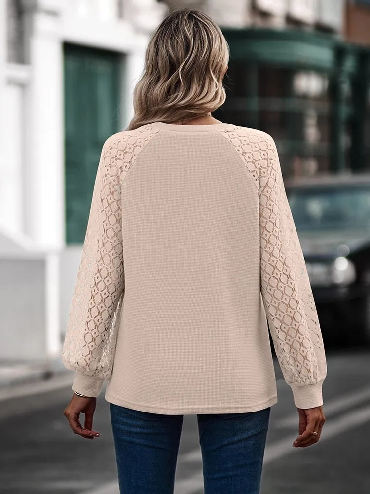 Bonnie | Elegant V-hals sweater med pufærmer til kvinder