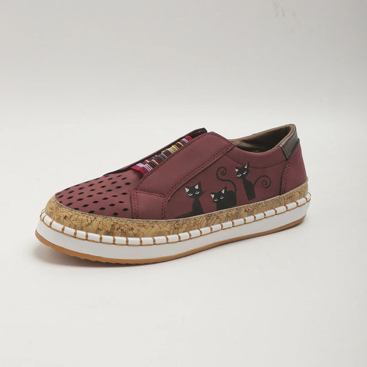 Poppy | Vintage sneakers Retro Slip-On Casual Flats til kvinder