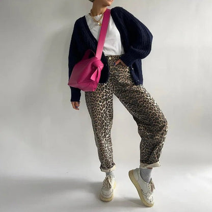 Xainte - Leopardmønstret vintage jeans