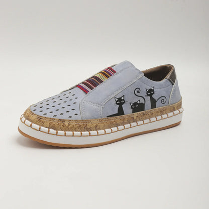 Poppy | Vintage sneakers Retro Slip-On Casual Flats til kvinder