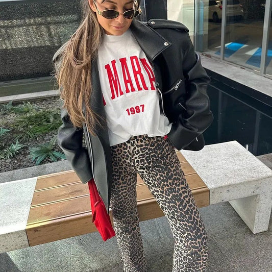 Xainte - Leopardmønstret vintage jeans