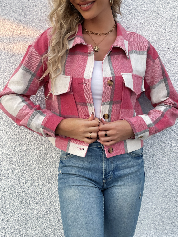 Kristine | Plaid Flannel Shirt Jakke Oversized Casual Vinter Shacket til Kvinder