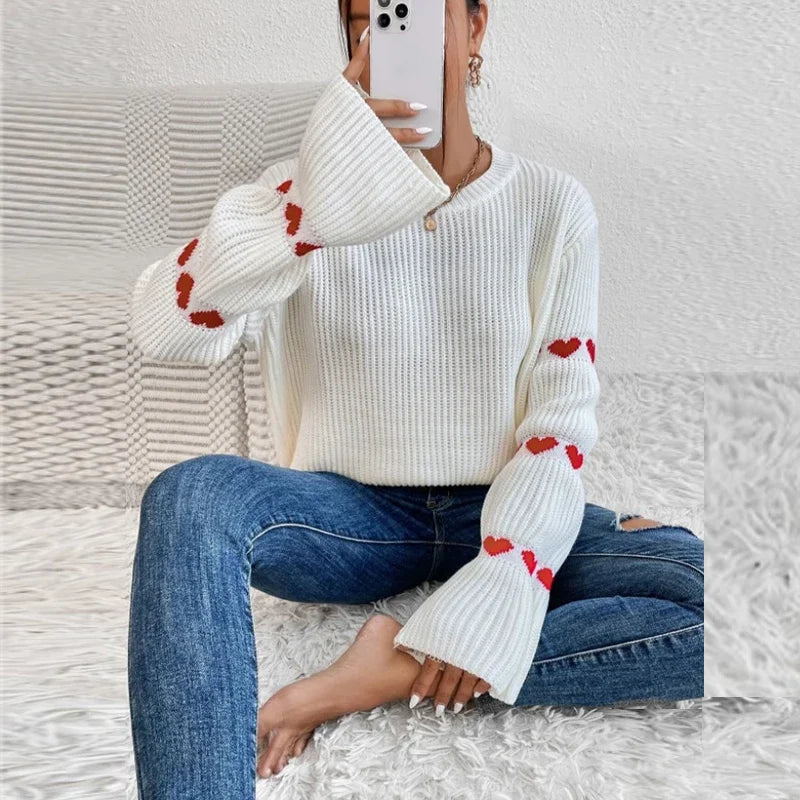 Nelly | Elegant blomsterstrikket sweater til kvinder til smart og hyggelig stil