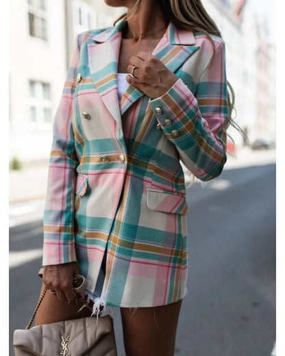 Amelia | Chic plaid blazer