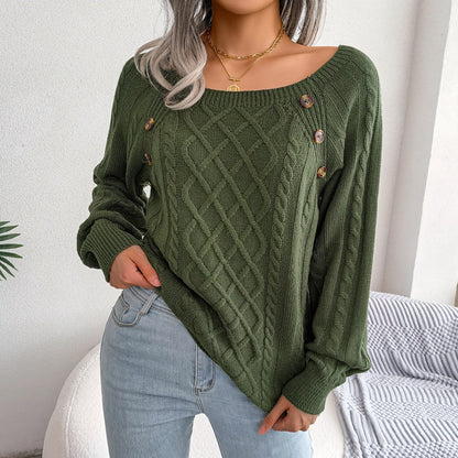 Hazel | Afslappet strikket sweater til kvinder med knapdetaljer Chic, komfortabel og elegant