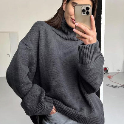 Stine | Hyggelig oversize rullekrave sweater til kvinder Perfekt efterår/vinter stil