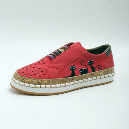 Poppy | Vintage sneakers Retro Slip-On Casual Flats til kvinder