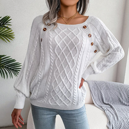 Hazel | Afslappet strikket sweater til kvinder med knapdetaljer Chic, komfortabel og elegant