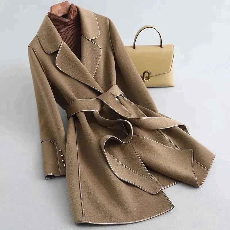 Rikke | Elegant Camel Wool Trench Coat til kvinder Chic Autumn Essential