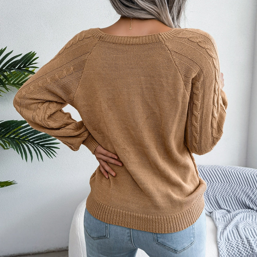 Hazel | Afslappet strikket sweater til kvinder med knapdetaljer Chic, komfortabel og elegant